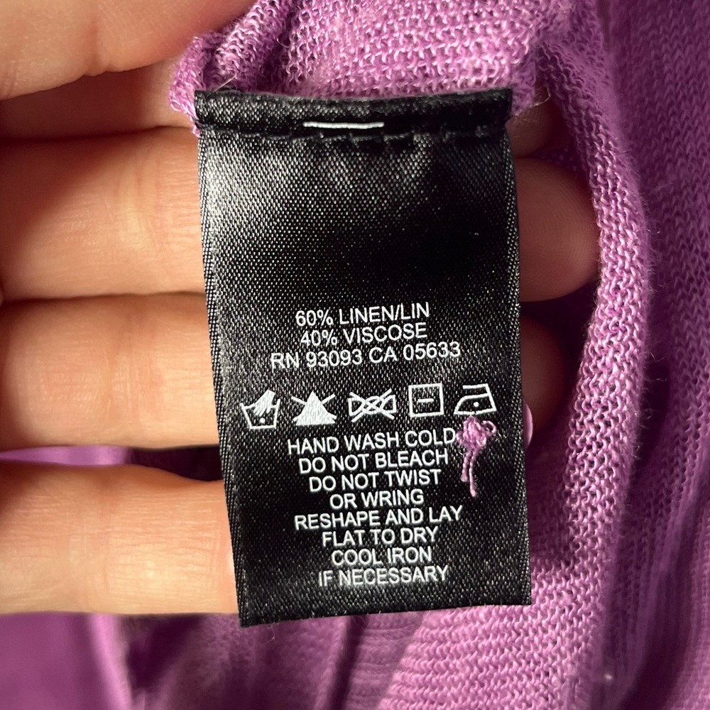 NEW Nic + Zoe Purple All Year 4 Way Lightweight Linen Blend Cardigan Topper - Picture 12 of 13